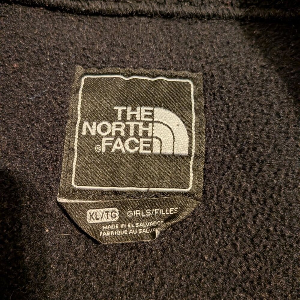 The North Face Black Denali Polartec Fleece Jacket Full Zip Youth Girls Size XL - Picture 3 of 13